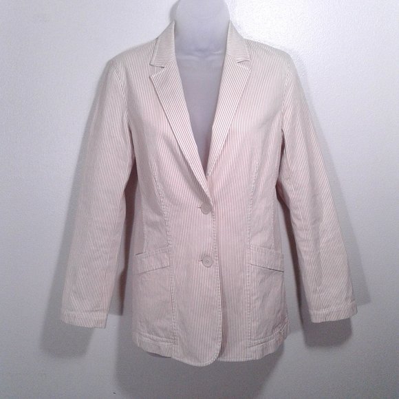 Lafayette 148 Neutral Striped Women's Jacket Blazer Excellent Condition - 6 - Picture 1 of 9